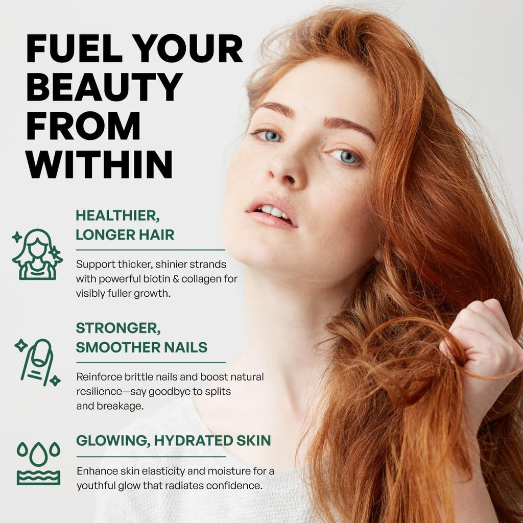 heyremi Advanced Biotin + Collagen Gummies – Supports Hair Growth, Skin Elasticity and Nail Strength – Natural Berry Flavor – Non-GMO, Gluten-Free, 60 Rapid Release Gummies