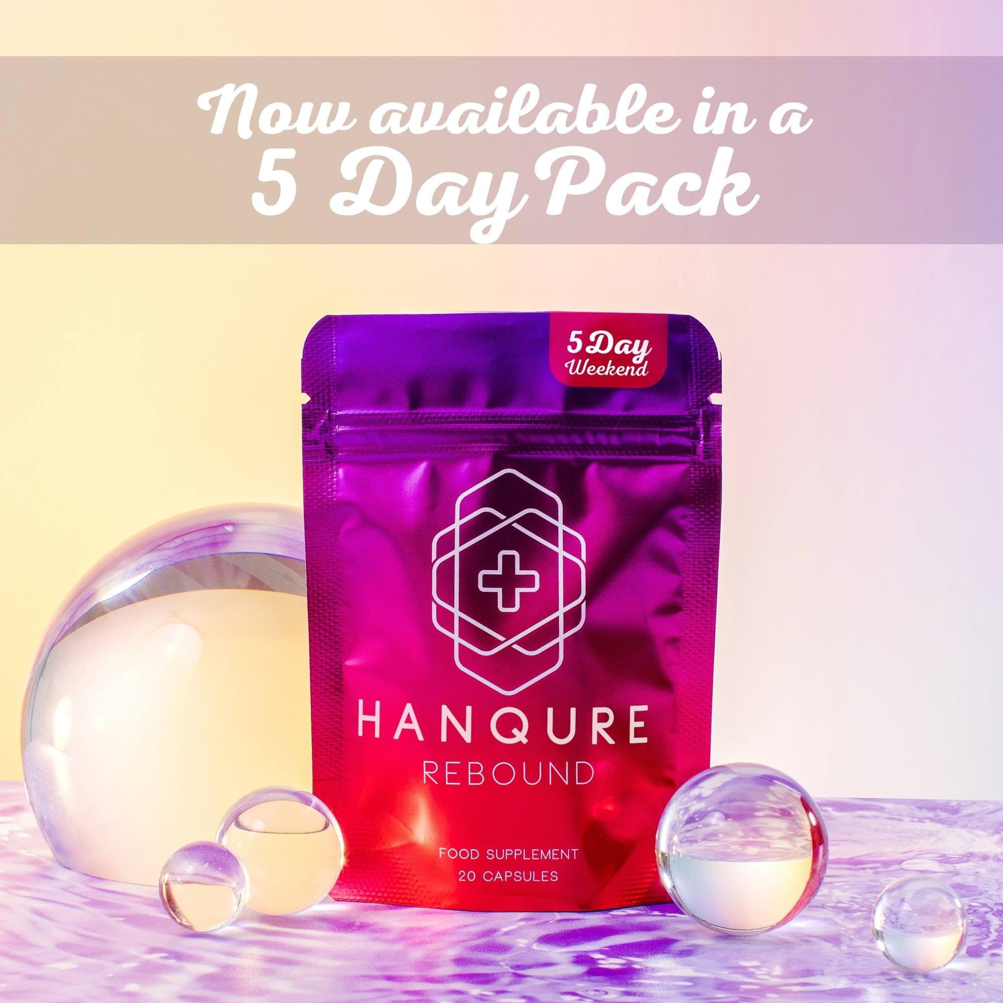 Hanqure Rebound, Includes Vitamin B1, B6, B12, & C, Magnesium + Rosemary Leaf Extract | Food Supplement, 20 Vegan Capsules, Made in The UK