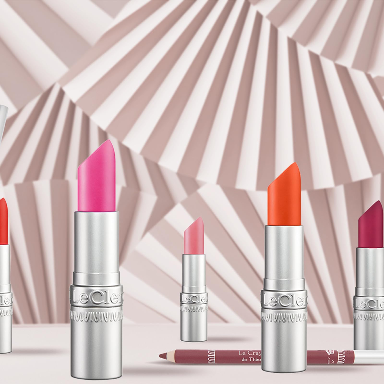 T. Leclerc Satin Lipstick - Intense Lustrous Moisturizing Creamy Formula High Impact Color Pigment Long Lasting Face Makeup Pink Lip Cream Hydrating Conditioning Stick Balm Made In France (Songe)
