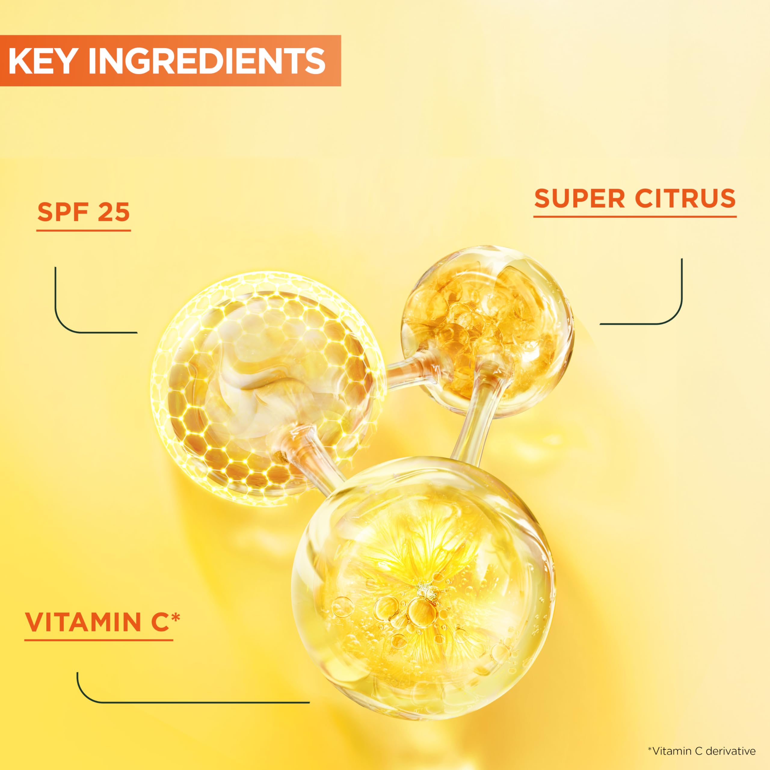 Garnier Vitamin C* Serum Cream, Brightening Face Moisturiser, SPF25, 50ml