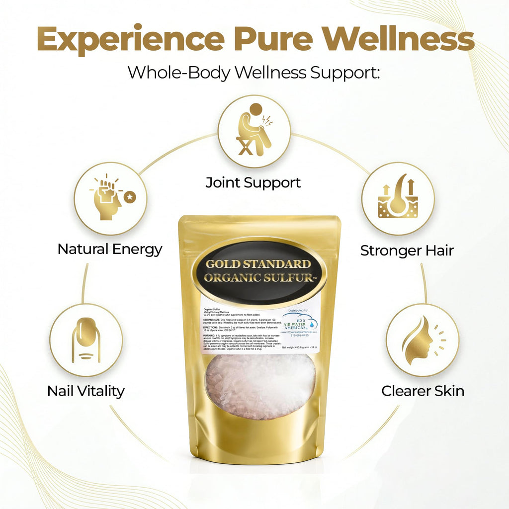 Gold Standard Organic Sulfur Crystals 2lb - 99.9% Pure MSM Crystals - High-Purity MSM Supplement Powder - Large Granular Flakes - 3rd Party Tested for Purity