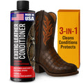 Exotic Leather Conditioner for Boots — 3-in-1 Cleaner, Conditioner & Protectant for Ostrich, Python, Lizard, Caiman & Snakeskin, Leather Boot Care Kit for Cowboy Boots, 8 fl oz Spray, Made in USA