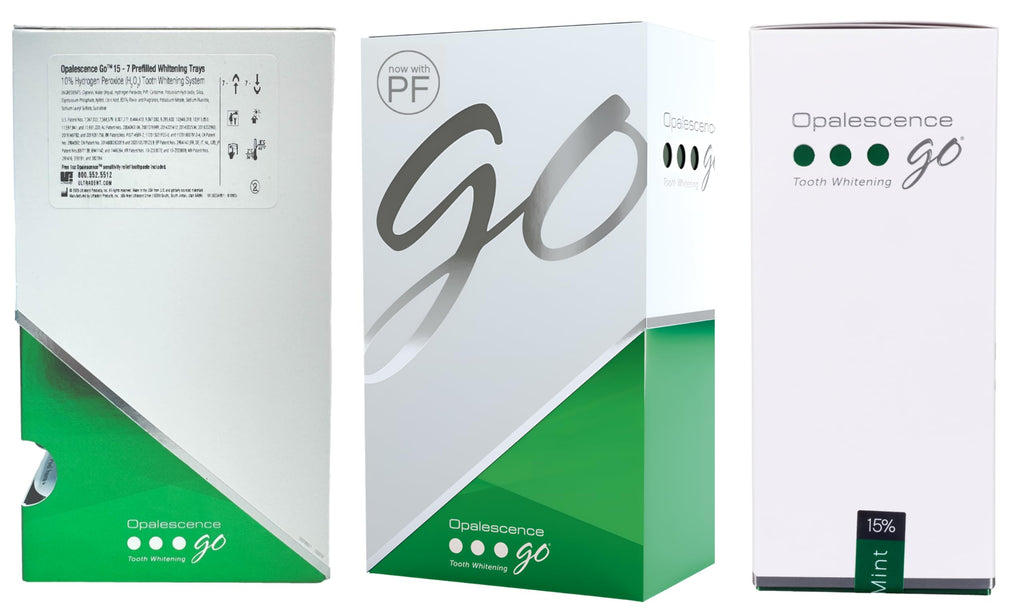 Opalescence GO 15 PF Teeth Whitening Prefilled Trays (10 Treatments) Hydrogen Peroxide 15 and Potassium Fluoride - Made by Ultradent - GO15-PF-4638