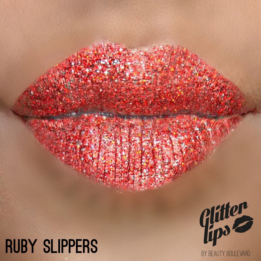BEAUTYBLVD Glitter Lips, Cruelty Free Lip Kit - Ruby Slippers