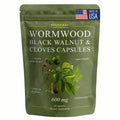 Roundway Supplements Wormwood Black Walnut Hull and Clove Capsules | High Strength Cleanse for Humans. 2 Months Supply | 60 Capsules, 600mg. Gluten-Free and Non-GMO. Vegan Supplement (Pack of 1)