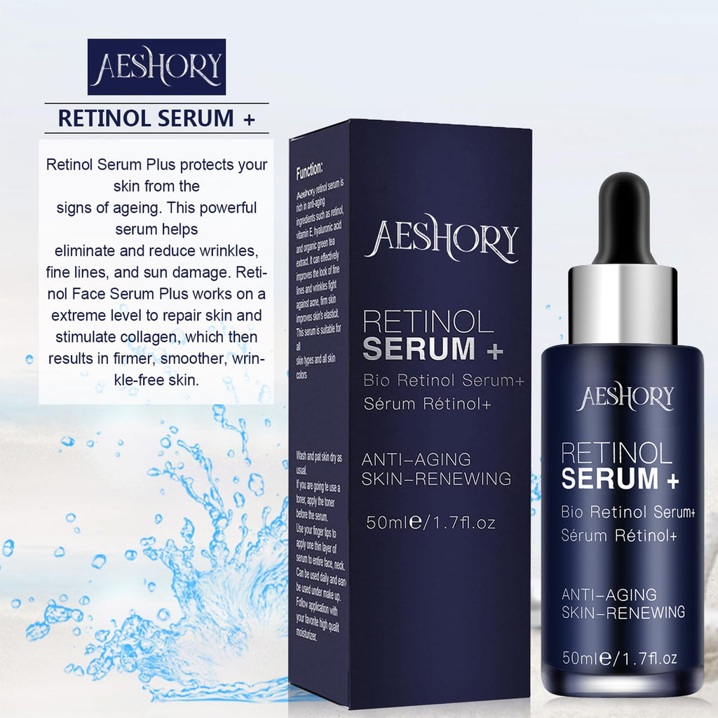 Retinol Serum for Face/Neck/Eyes 50ml, High Strength with 5% Retinol, 30% Vitamin C, Vitamin E & Hyaluronic Acid - Anti Aging Facial Serum for Moisturizing, Fine Line and Wrinkles, Skin Repair