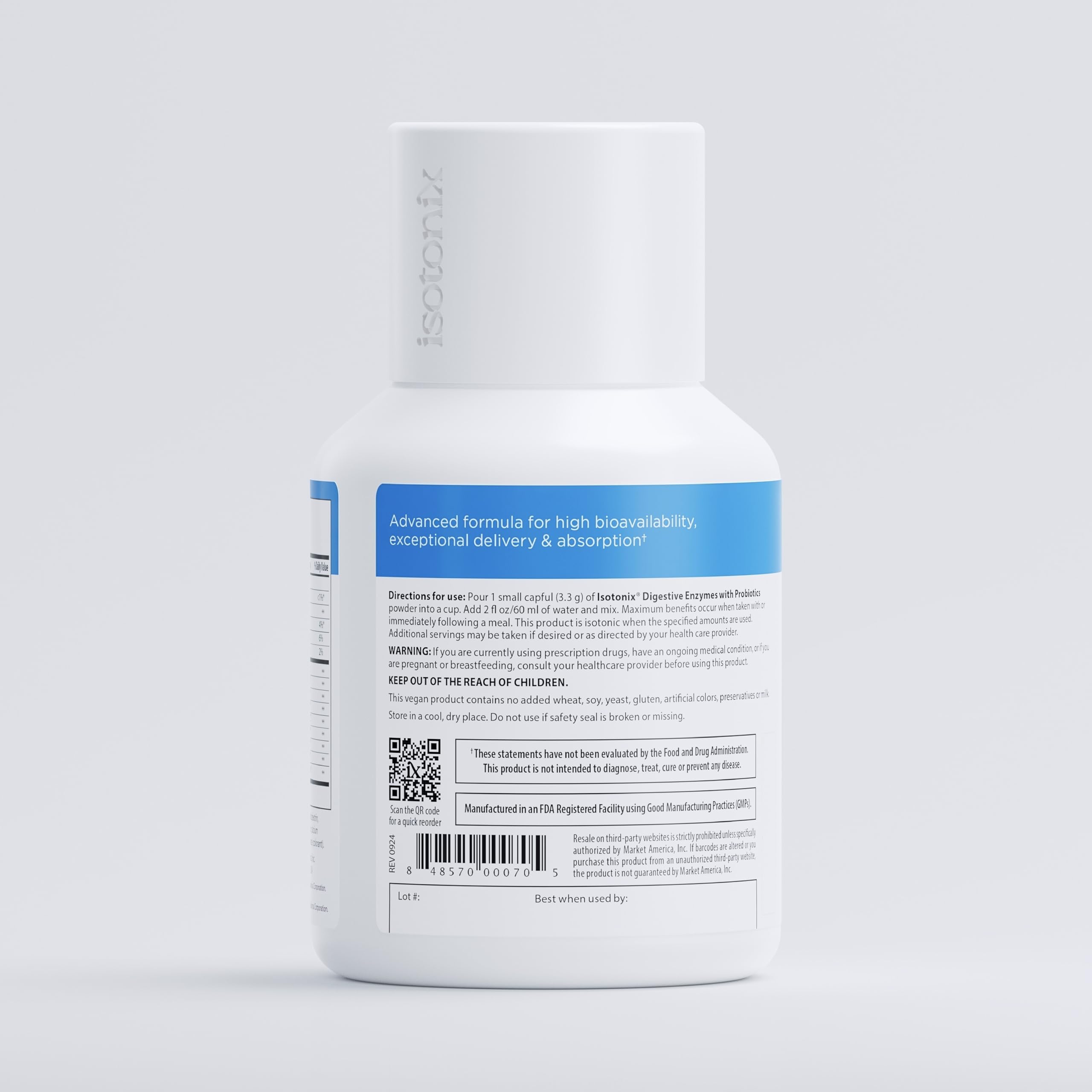 Isotonix® Digestive Enzymes with Probiotics | DigeZyme® Multi-Enzyme Complex & Lactospore® Bacillus Coagulans | Nutrient Absorption, Gut Balance & Digestive Health | Vegan, Gluten-Free | 90 Servings