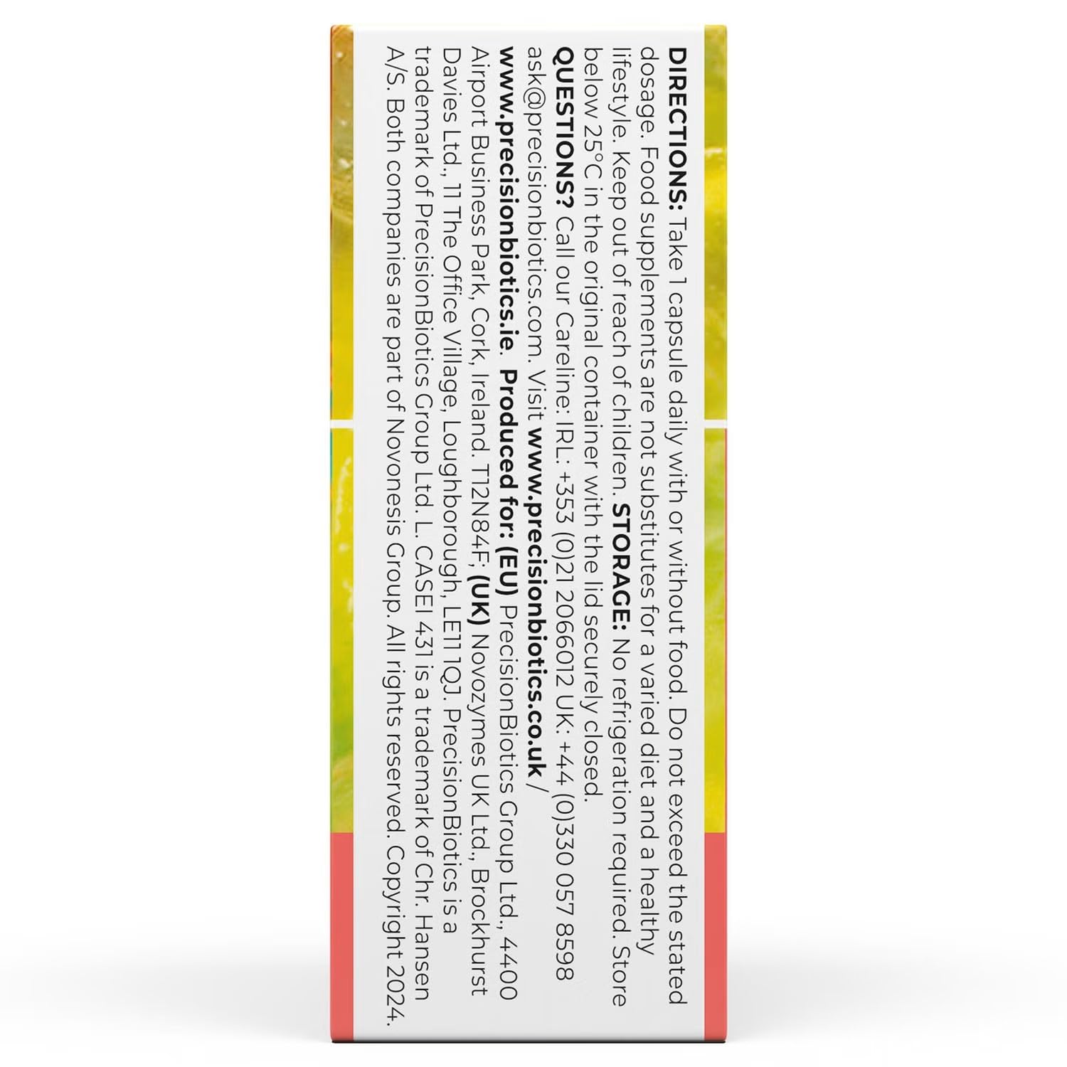 PrecisionBiotics Daily Immune Support - Daily Gut Health Probiotics Supplement - L.CASEI 431 Bacterial Culture Strains + Vitamin C - 30 Capsules