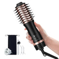 slopehill Mini Travel Dual Voltage Hair Dryer Brush,1000 Watts Hot Air Brush with European Plug, Ionic Hair Dryer and Styler for Women, Oval Barrel 2 Heat & 2 Speed Settings for International Travel