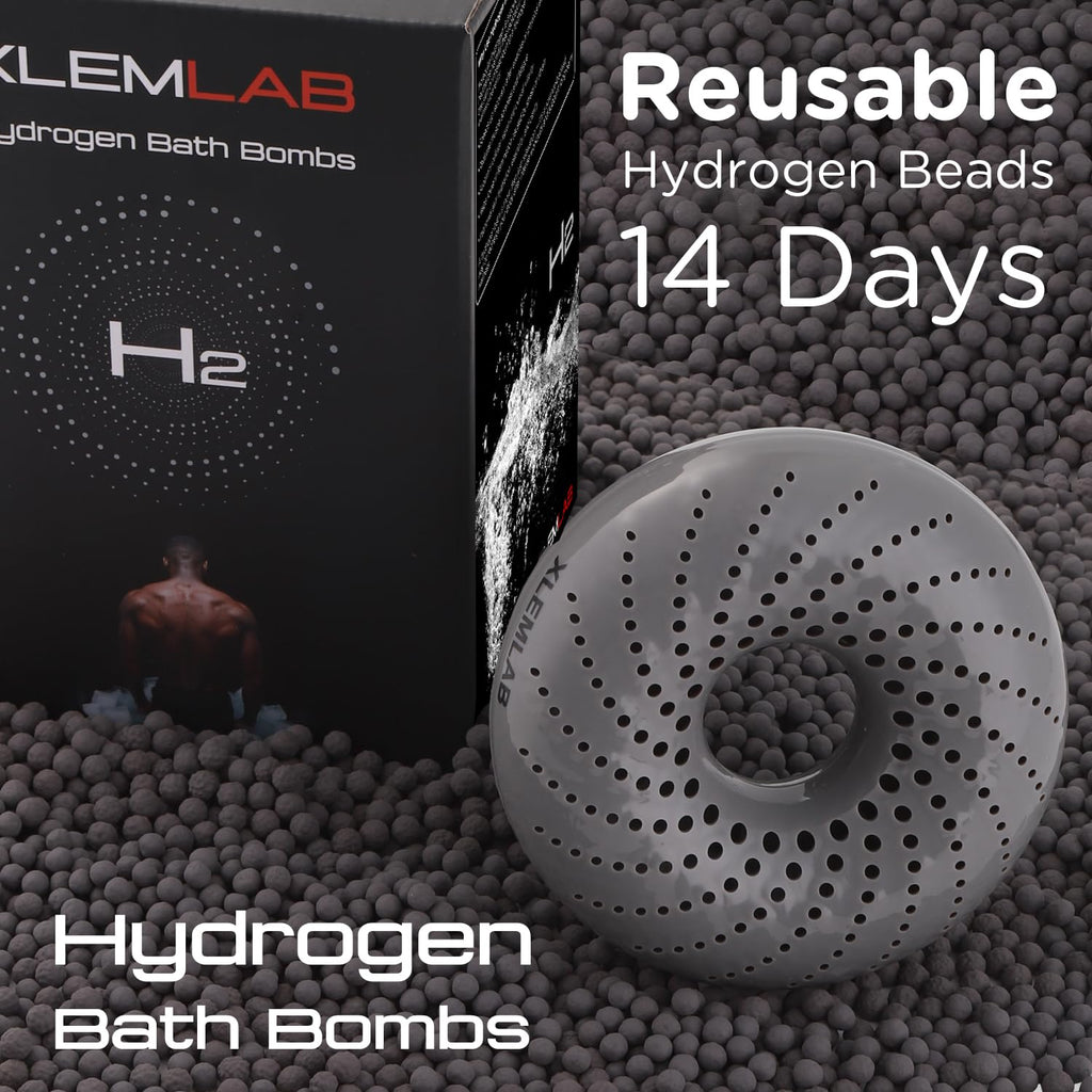 XLEMLAB H2 Hydrogen Bath Bombs for Muscle Recovery– Molecular Hydrogen Tablets for Bath,H2 Water Soaks, Relaxing Post-Exercise Routine,Gift for Men, 4 Packs Gray