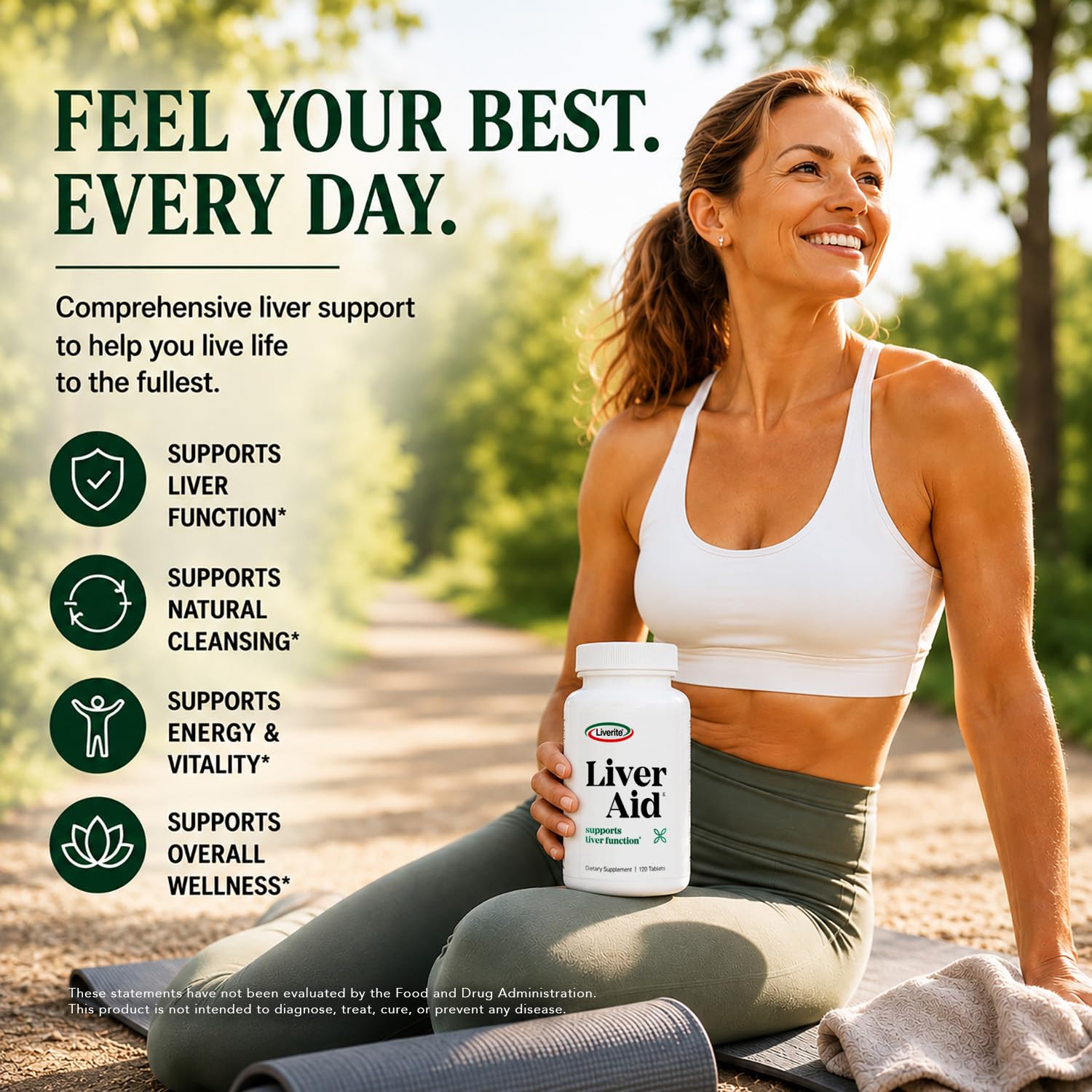 LIVERITE Liver Aid 120 Tablets Liver Support Supplement with Amino Acids, Choline & Vitamin B12 Supports Healthy Liver Function, Energy & Metabolism