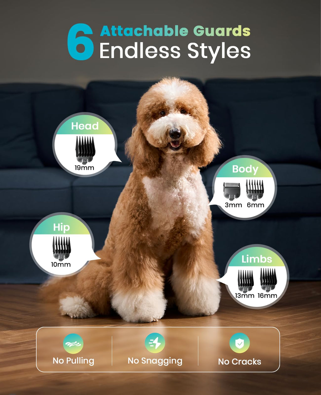 oneisall PC18 Dog Clippers for Grooming for Thick Coat