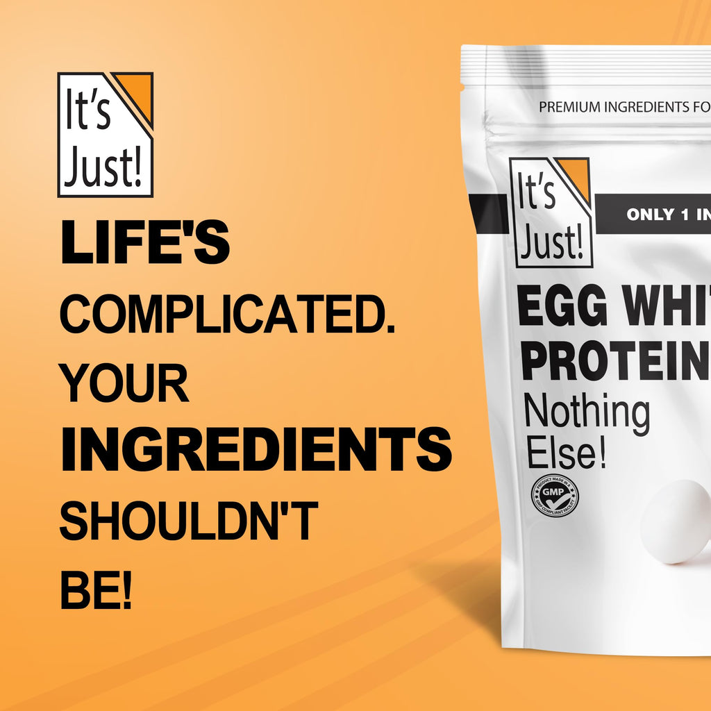 It's Just! - Egg White Protein Powder, Dried Egg Whites Protein, Meringue Ingredient, Non-GMO, USA Farms (Unflavored, 20oz)