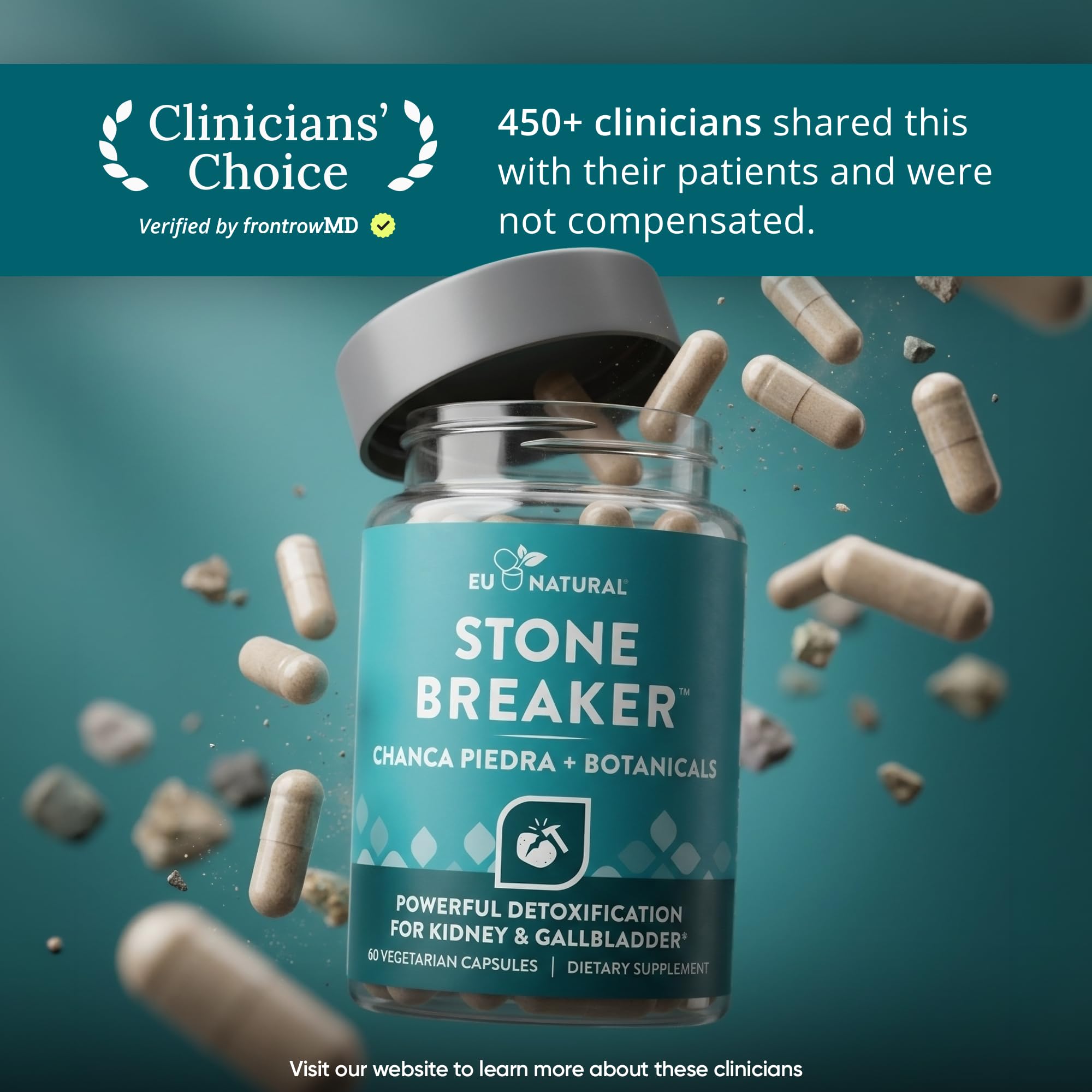 Chanca Piedra Stone Breaker - The Original Stone Breaking Formula with Celery Seed & Parsley - Supports Kidney, Gallbladder & Urinary Tract Cleansing to Help Flush Impurities - 60 Vegetarian Capsules