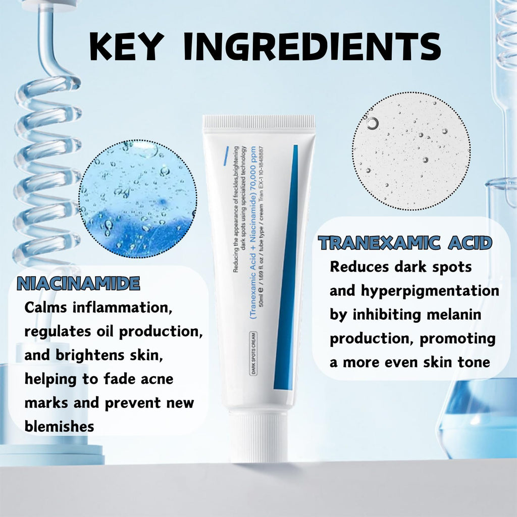 Dark Spot Cream, Tranexamic Acid & Niacinamide Face Cream for Women, Anti Aging Face Cream for Freckles & Dark Spot Remover for Even Skin Tone, Moisturiser Face Women & Men, 50ml
