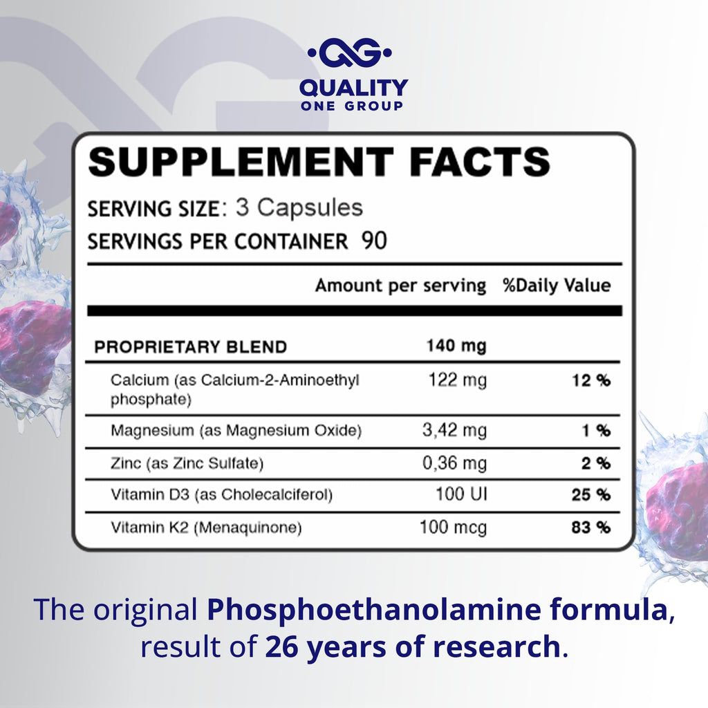 Phosphomax - Fosfoetanolamina - Unique Blend of Phosphoethanolamine to Boost Your Immune System- Natural Fosfoetalonamina, 26 Years of Researched Formulation