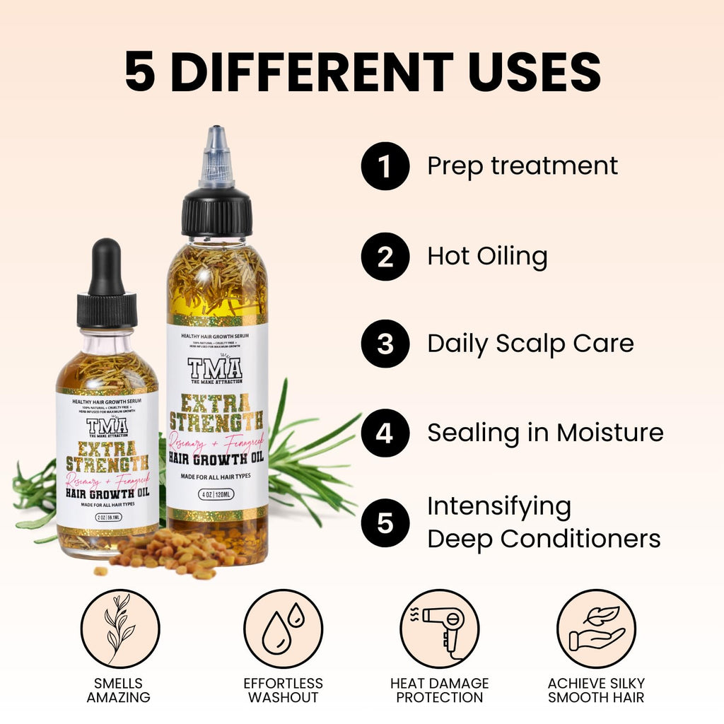 The Mane Attraction Extra-Strength Herbal Hair Growth Oil, 4 Fl Oz