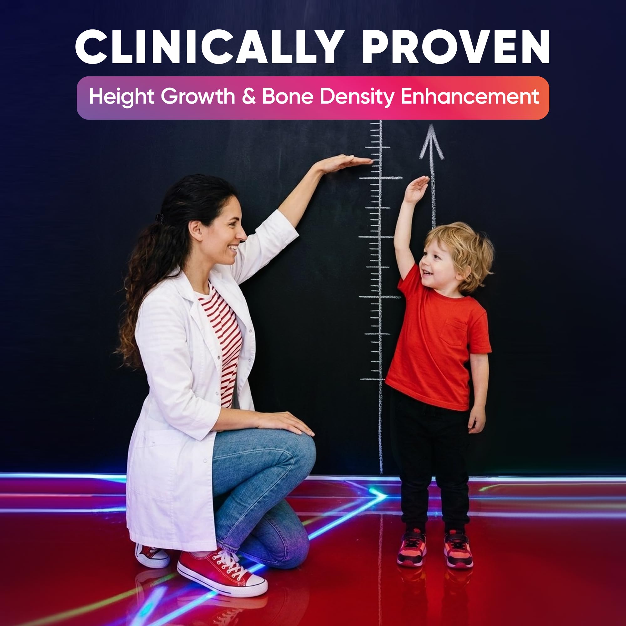 BIOTEQUELAB Height Growth Increase Gummies Vitamins, Grow Tall Supplement, Calcium, Magnesium, Zinc, Ashwagandha, Glucosamine Multivitamin for Teens, Kids, Adults