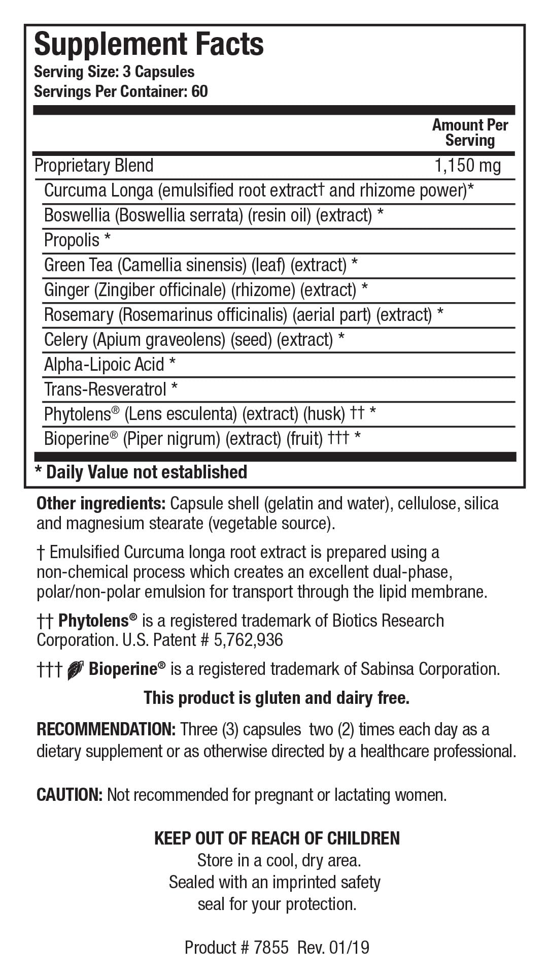 BIOTICS RESEARCH KappArest™ Turmeric Capsules Supplement - Curcuma Curcumin, Boswellia, Propolis, Ginger, 1150mg/Svg, Supporting Ease, Comfort & Non-Swelling, Antioxidant High Absorption 180 Capsules