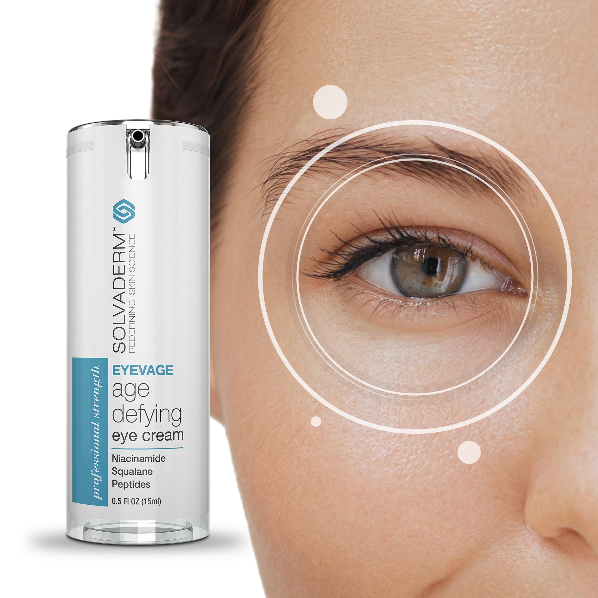 Solvaderm Eyevage Anti-Aging Eye Cream – Reduces Dark Circles, Puffiness, Fine Lines & Wrinkles – Hydrating & Firming Under Eye Treatment for Bags, Crow’s Feet – Dermatologist-Recommended Skincare