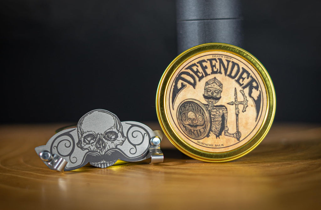 THE VINTAGE GROOMING CO. Defender Mustache Balm and Defender Mustache Guard Set | 2oz Mustache Balm & Mustache Drinking Protector