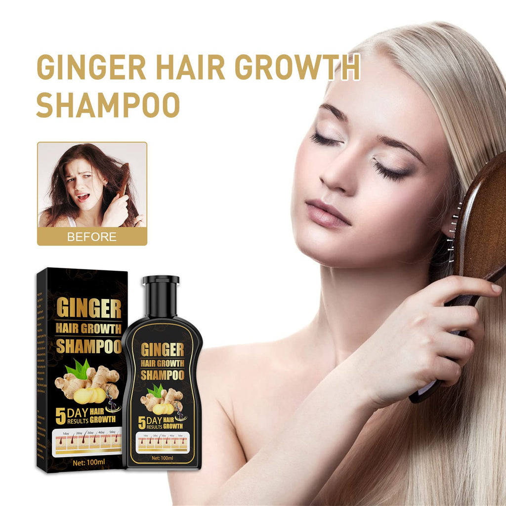 Natural Organic Ginger Shampoo Promotes Hair Growth, Anti-dandruff & Anti-itching for Hair Loss Women & Men (1pcs)