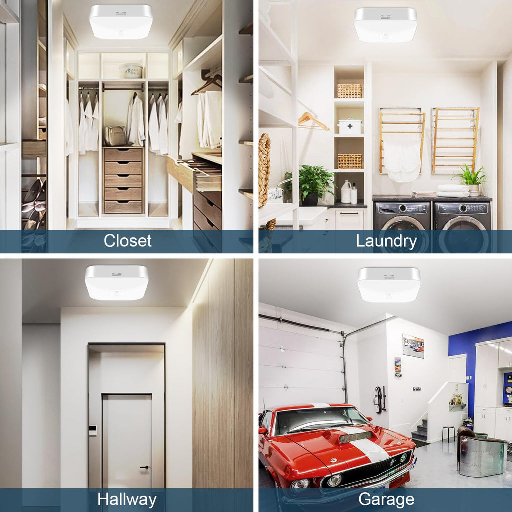 WhitePoplar - Rechargeable Closet Light with Motion Sensor, Battery Operated Rechargeable Cordless 500LM Motion Activated Light for Shower, Stairs, Hallway, Pantry, Porch,