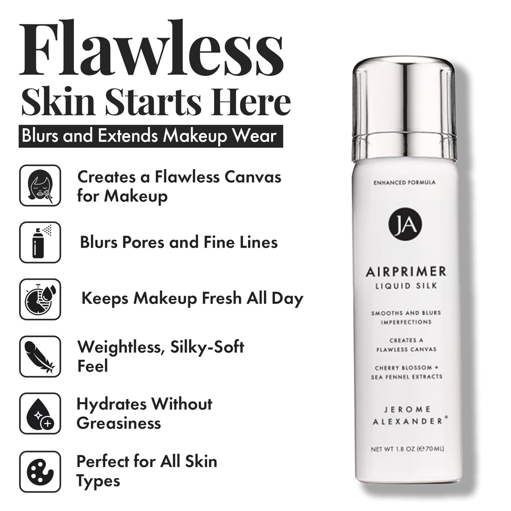 MagicMinerals AirBrush Foundation Set by Jerome Alexander - Complete 5pc Spray Makeup Set with Foundation, Primer, and Setting/Finishing Spray - for Smooth, Radiant Skin (Warm Beige)