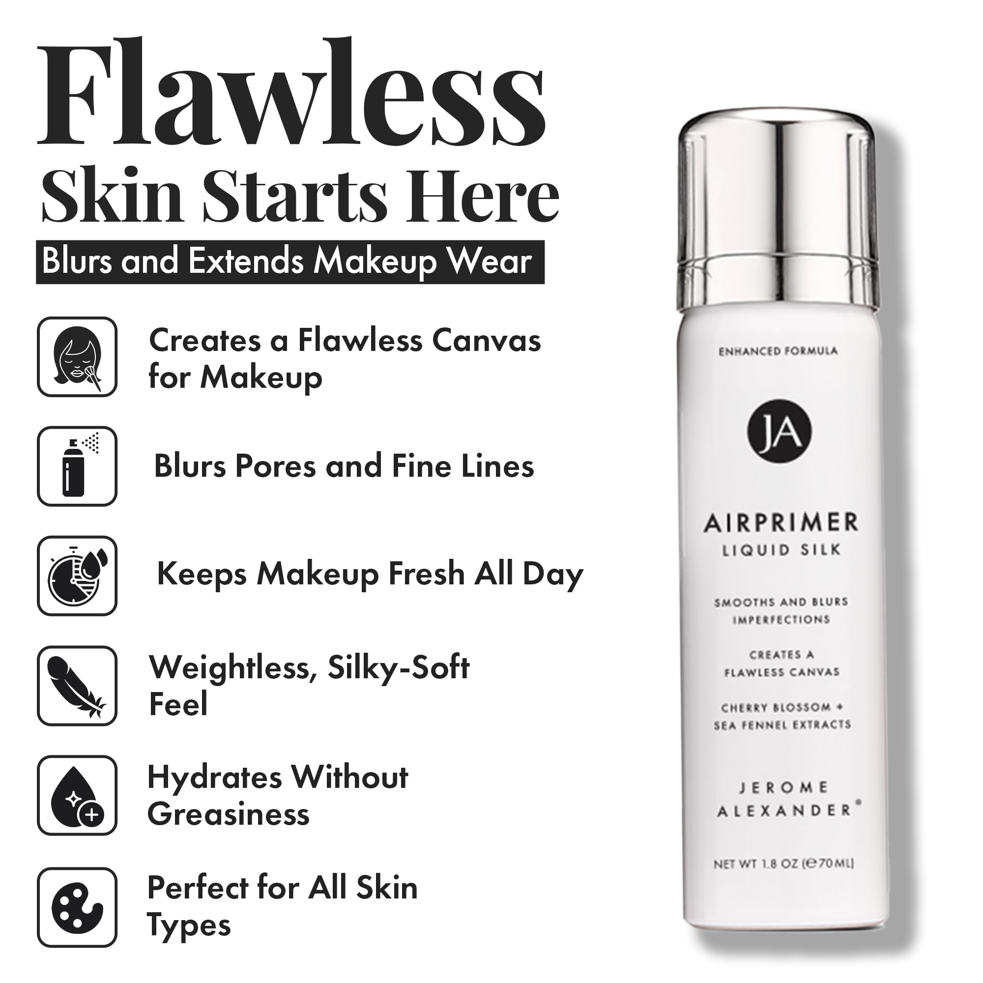 MagicMinerals AirBrush Foundation Set by Jerome Alexander - Complete 5pc Spray Makeup Set with Foundation, Primer, and Setting/Finishing Spray - for Smooth, Radiant Skin (Warm Beige)