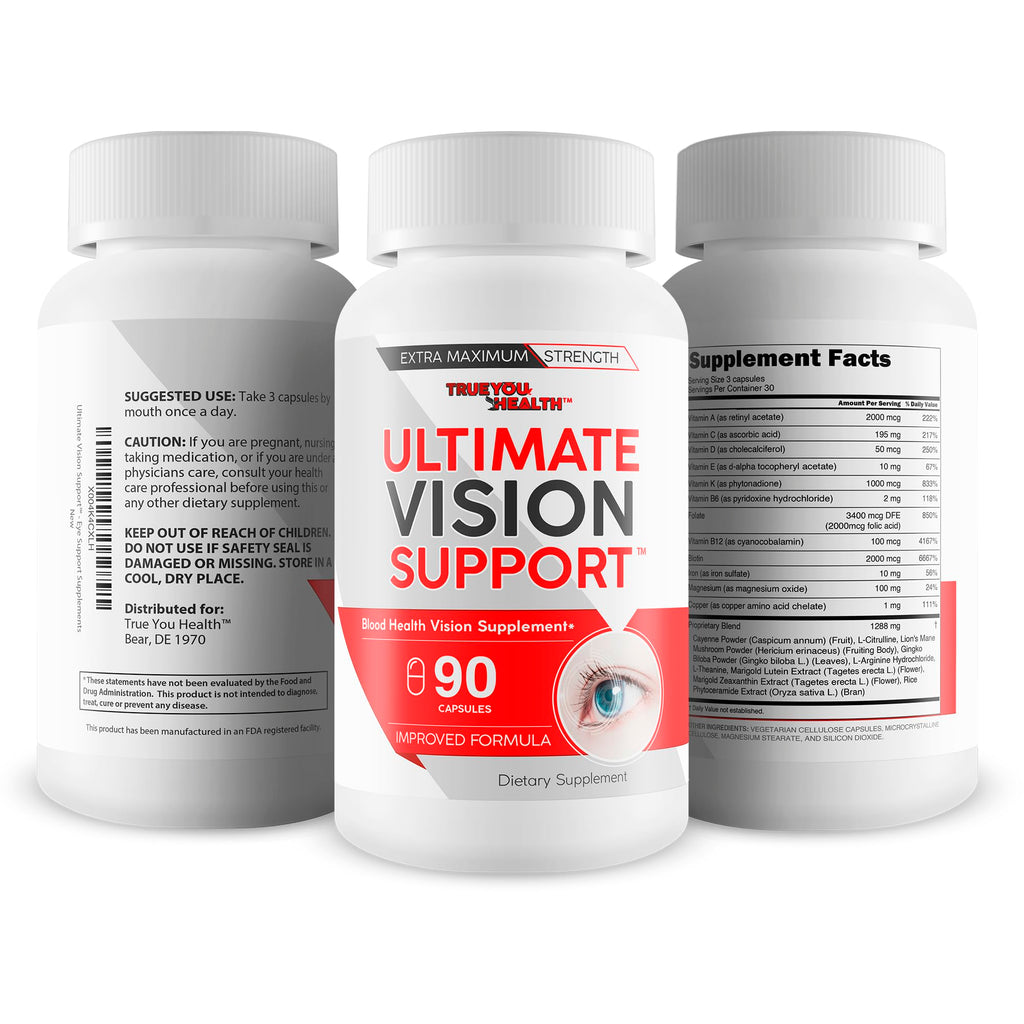 Ultimate Vision Support - Our Best Improved Formula Eyesight Supplement - Vitamin A Lutein and Zeaxanthin Supplements - Eye Vision Focus Supplement for Eyes Vitamins for Clear Vision Pills