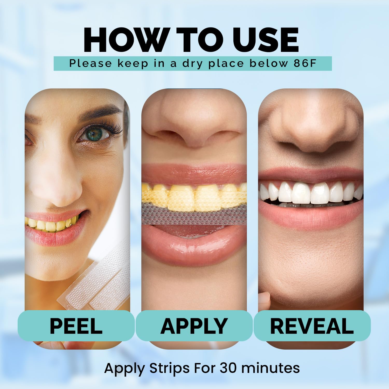 Ollie Teeth Whintening Strips, 28 PCs, 14 Treatments, Includes Shade Guide to Track Progress, Super Sticky Non - Sensitive White Strips for Teeth Whitening