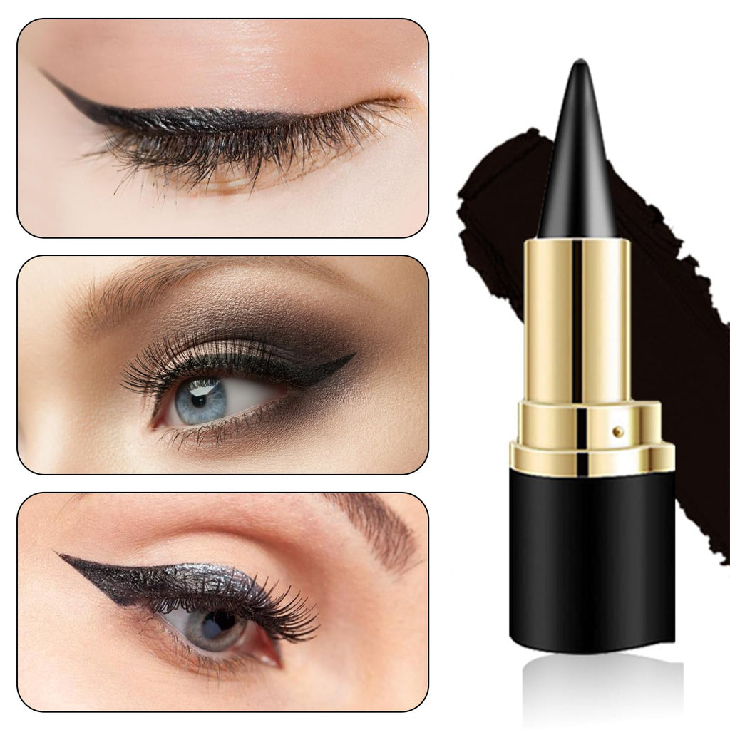 Ayky Black Eyeliner Cream, 2 Pieces Smudge Proof Gel Eyeliner, Waterproof for Daily or Party Makeup