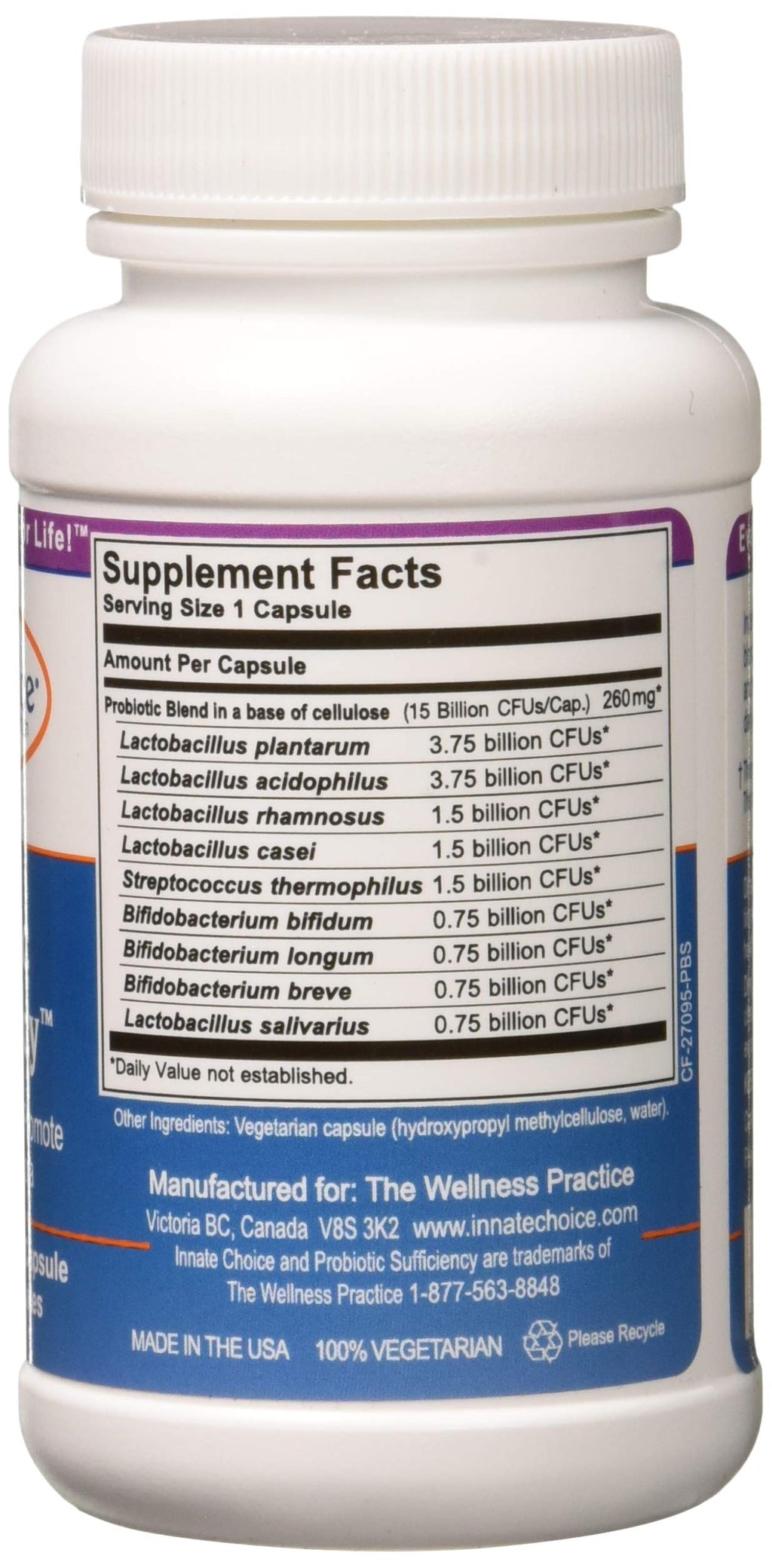 Innate Choice Probiotic Sufficiency,  60 vegetarian capsules
