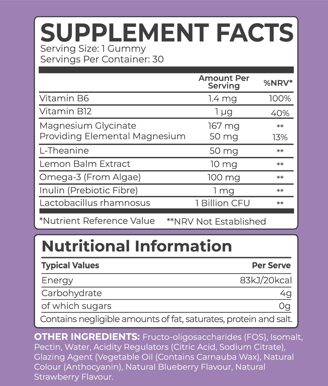 Kids L Theanine Gummies – 50mg with Magnesium Glycinate & Prebiotics to Improve Kids Concentration & Focus | Sugar-Free, Vegan & Chewable | Ages 3+ | Berry Flavour | 1 Month Supply