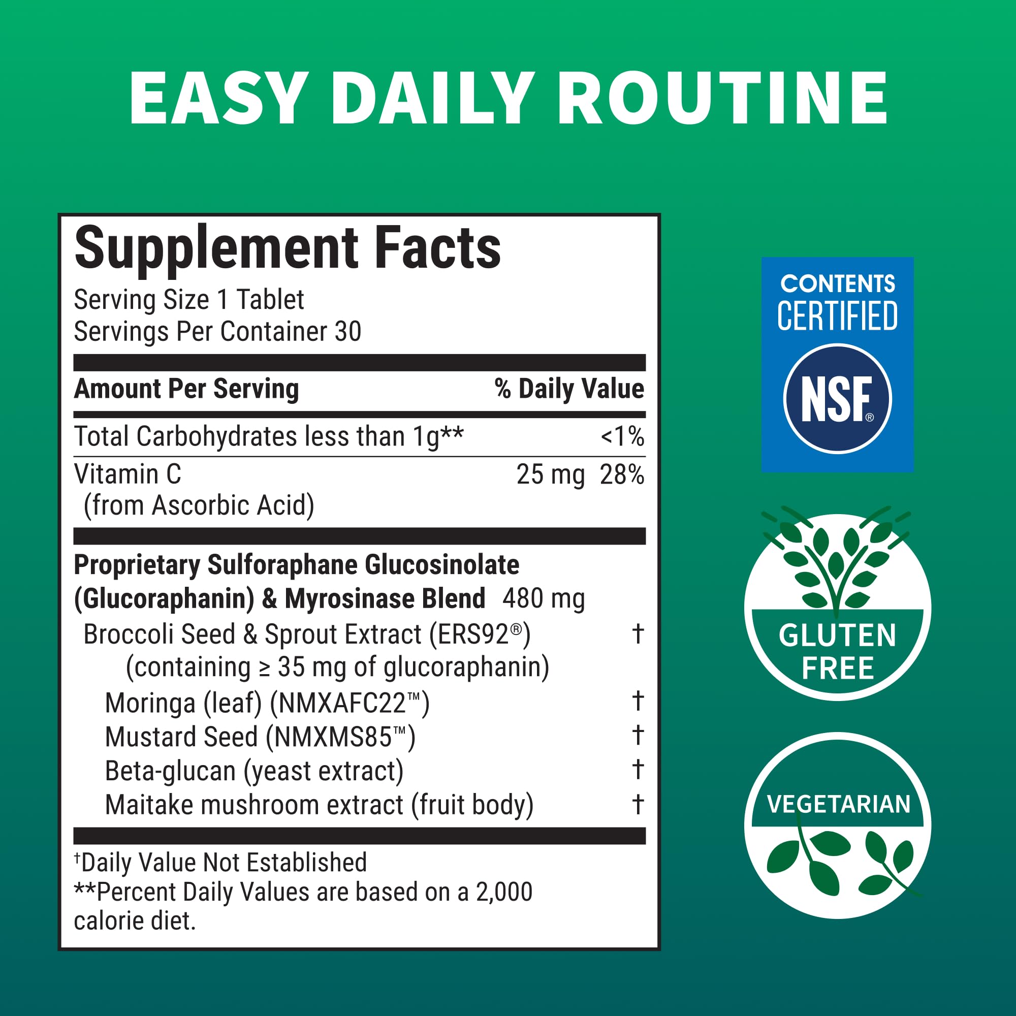 Nutramax Laboratories Avmacol Extra Strength #1 Researched Sulforaphane-Producing Brand for Detoxification with Glucoraphanin and Active Myrosinase, Immune Health, Adults & Children, 30 Tablets