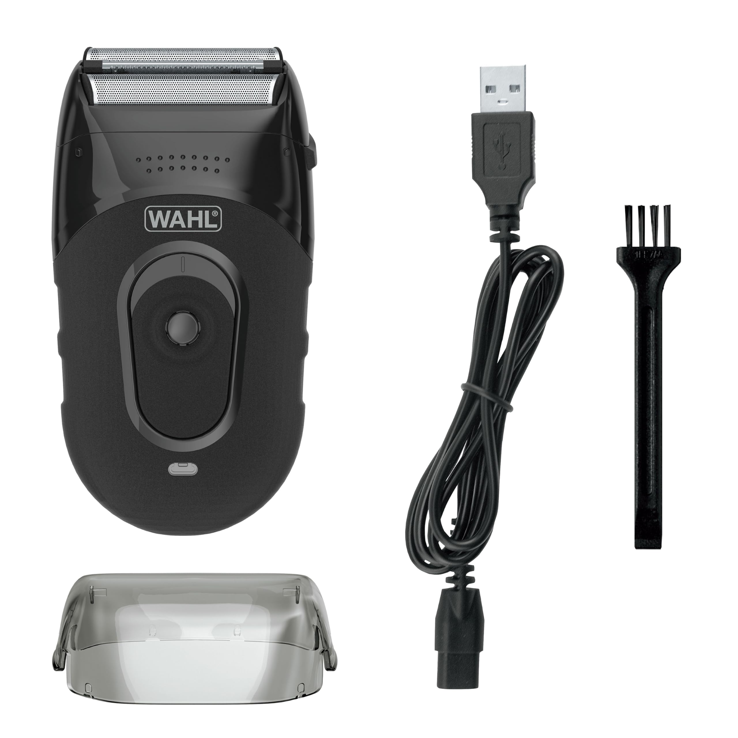 Wahl Compact Rechargeable Lithium Ion Shaver Kit with Hygienic Rinseable Foils & Cutter Bar with Dual Flexible Foils that Move with the Contours of Your Face - 7065
