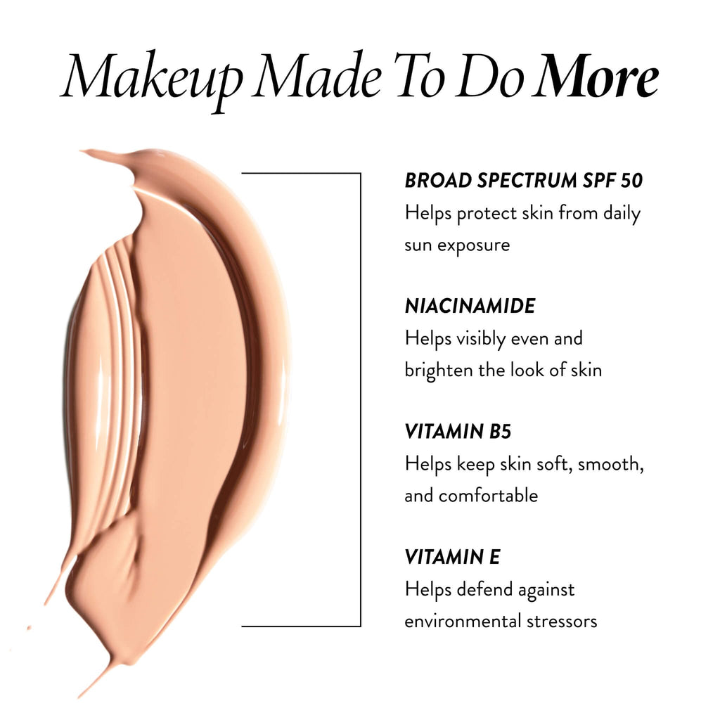 LAURA GELLER NEW YORK Better Than 'Block Skincare-Infused Serum Foundation SPF 50+ for Mature Women –03 Medium, Buildable Coverage – Niacinamide, Vitamins B5 & E – Lightweight, Radiant Finish