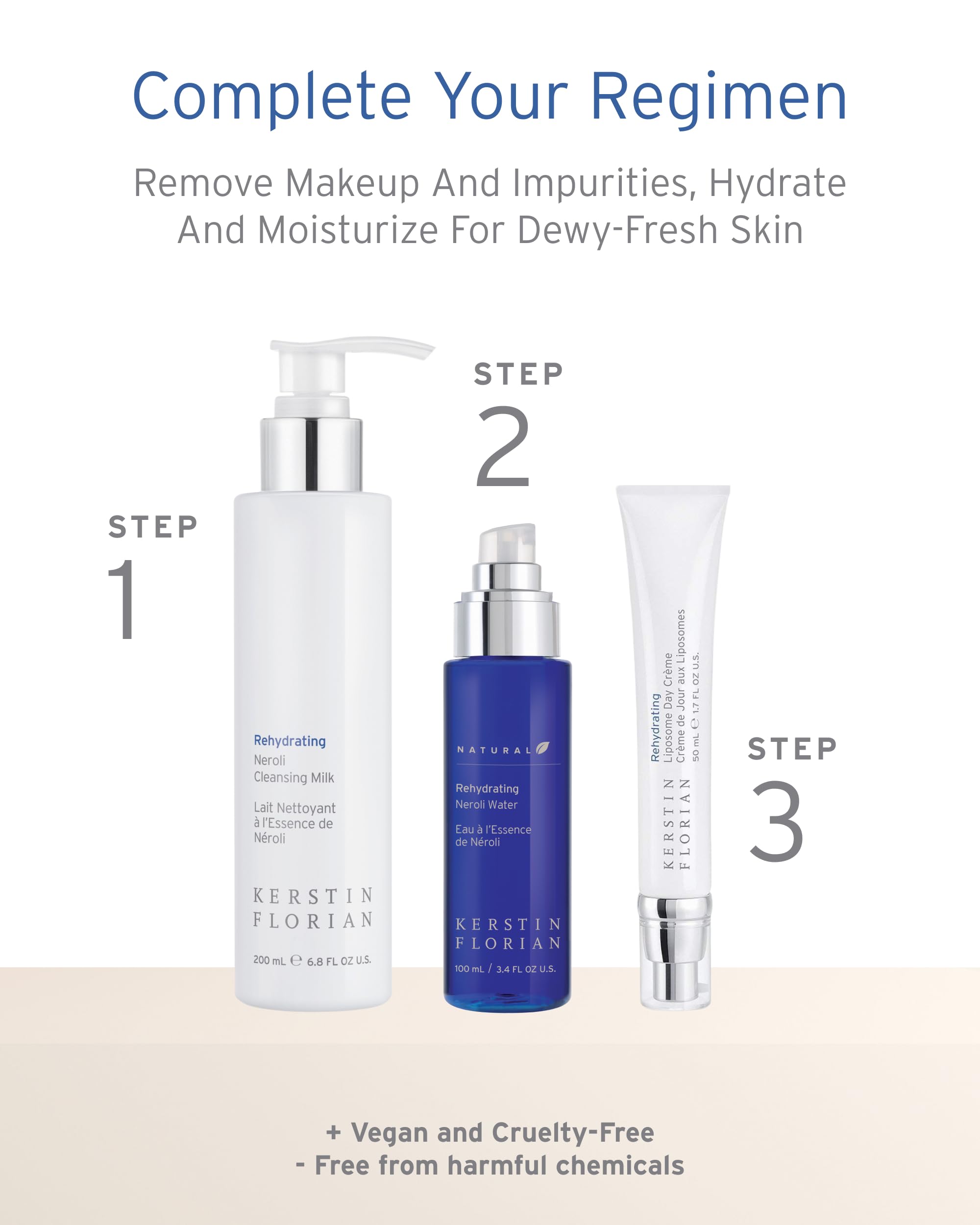 Kerstin Florian Rehydrating Neroli Cleansing Milk | Gentle Makeup Remover and Face Wash for Normal to Sensitive Skin (6.8 fl oz)