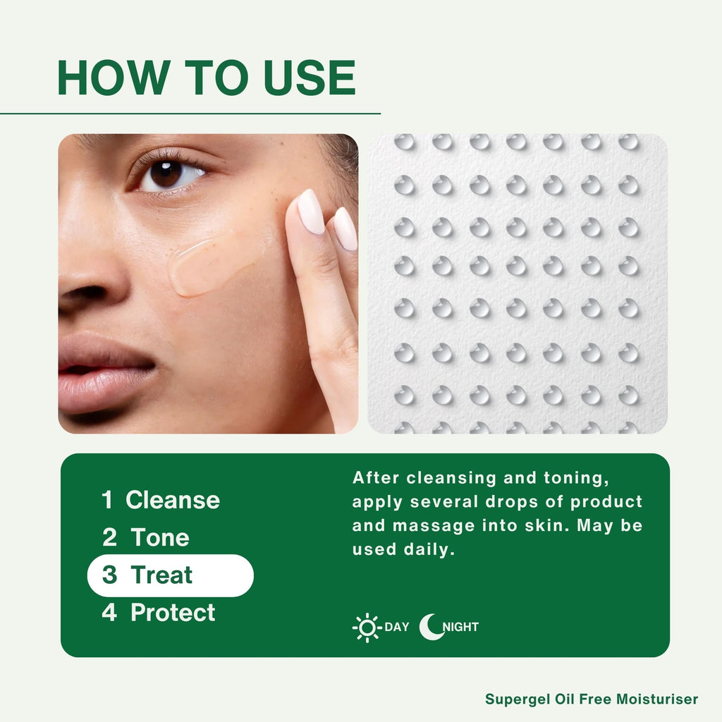 facetheory Supergel+ Oil-Free Moisturiser with niacinamide and prebiotics