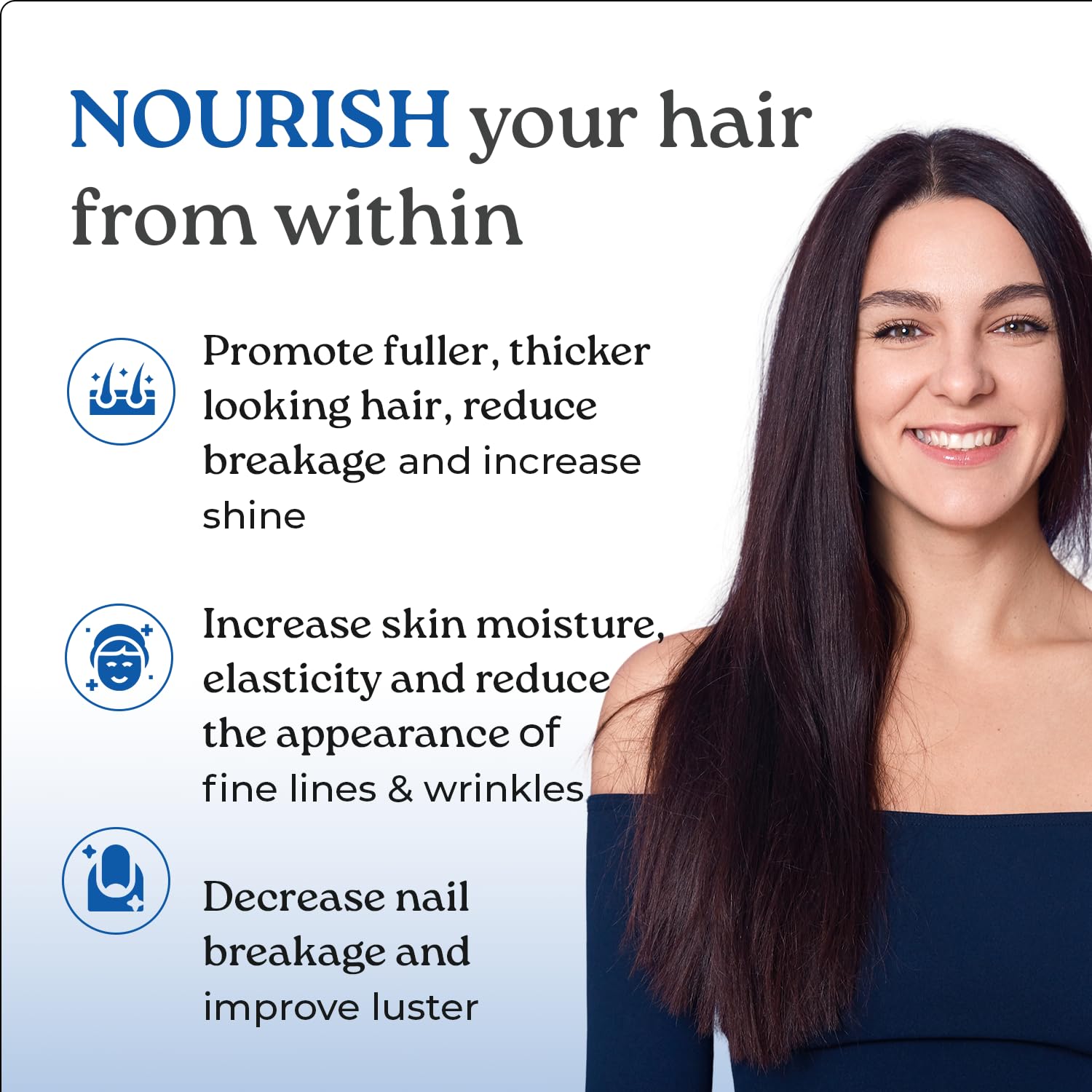 NatureCity True-HNS Hair Nails and Skin Cynatine Keratin and Plant Based Biotin Vitamin Supplement | Fuller and Stronger Hair and Nails | Non GMO | 60 Veggie Capsules