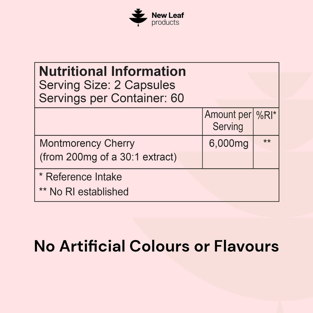 Montmorency Cherry 6000mg - 120 Capsules High Strength Concentrate - Natural Tart Cherry Vegan Supplements (not Tablets or Powder) - Non-GMO, 2 Months Supply - (2 per Serving) Made in the UK