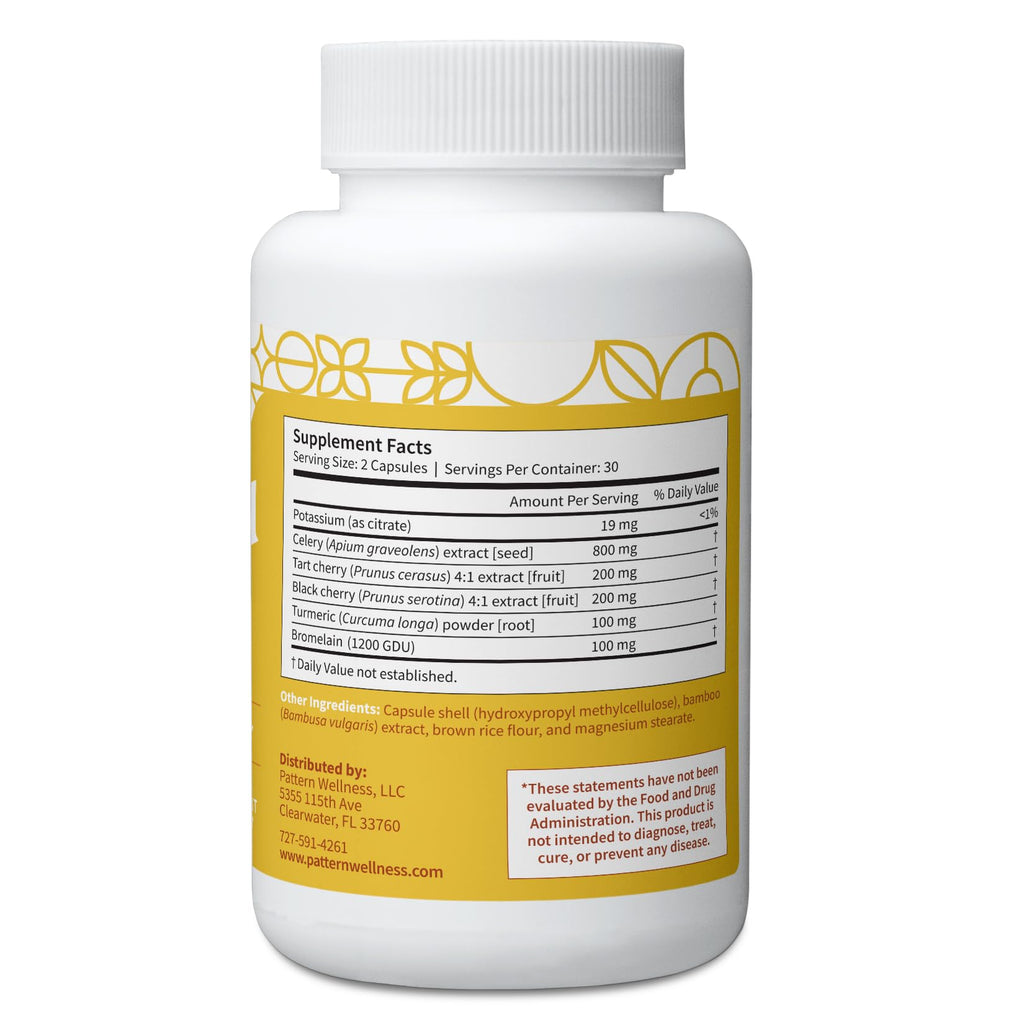 Pattern Wellness Uric Acid Support Supplement – 60 Veggie Capsules
