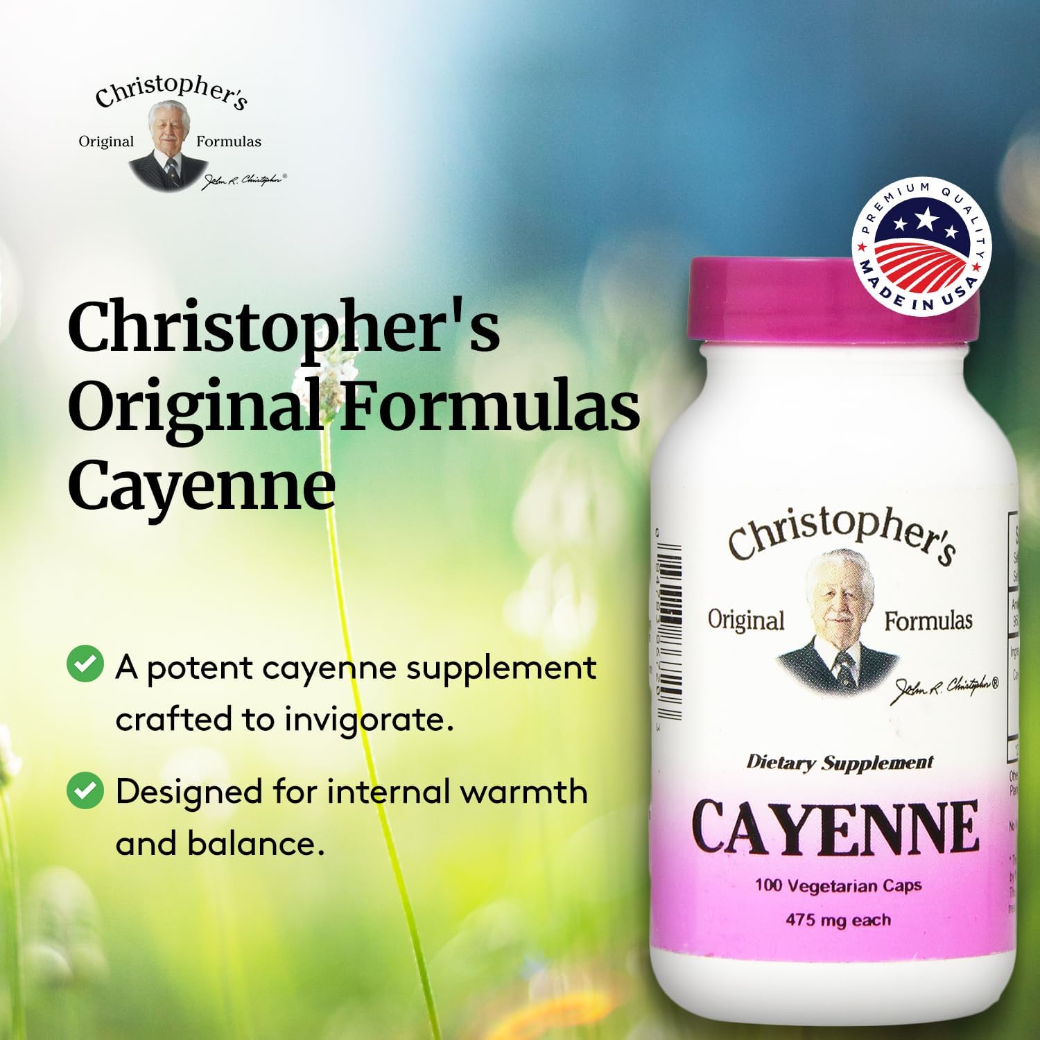 Christopher's Original Formulas Cayenne Formula, Natural Herbal Supplement, 100 Caps