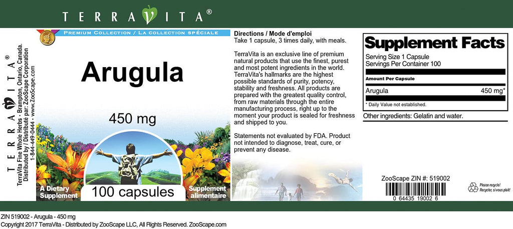 Arugula - 450 mg (100 Capsules, ZIN: 519002) - 3 Pack
