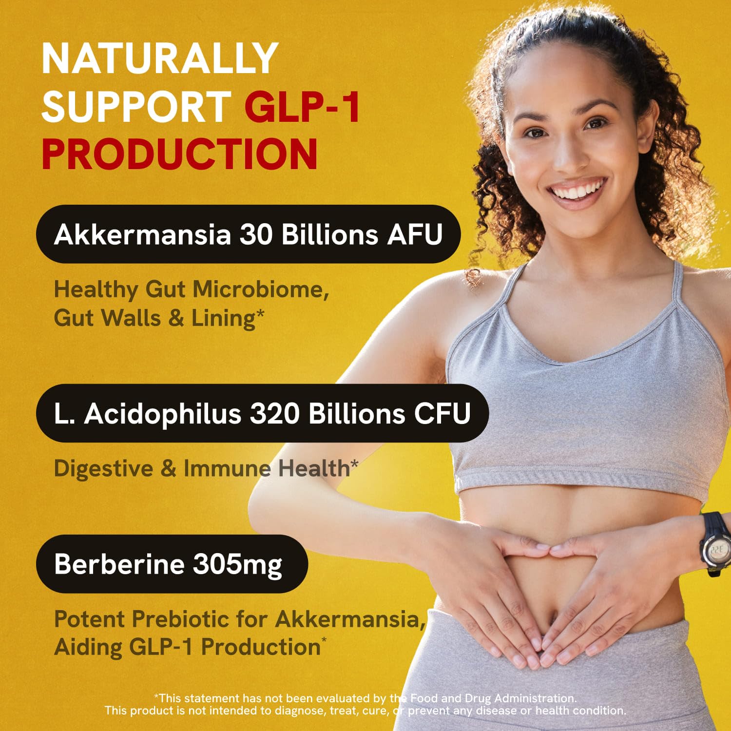 Akkermansia Muciniphila Probiotics 320 Billion CFU| Probiotic and Prebiotic | Akkermansia Probiotics for gut health | Inulin Prebiotic Fiber Capsules Astaxanthin & Berberine & Chromium | 120 capsules
