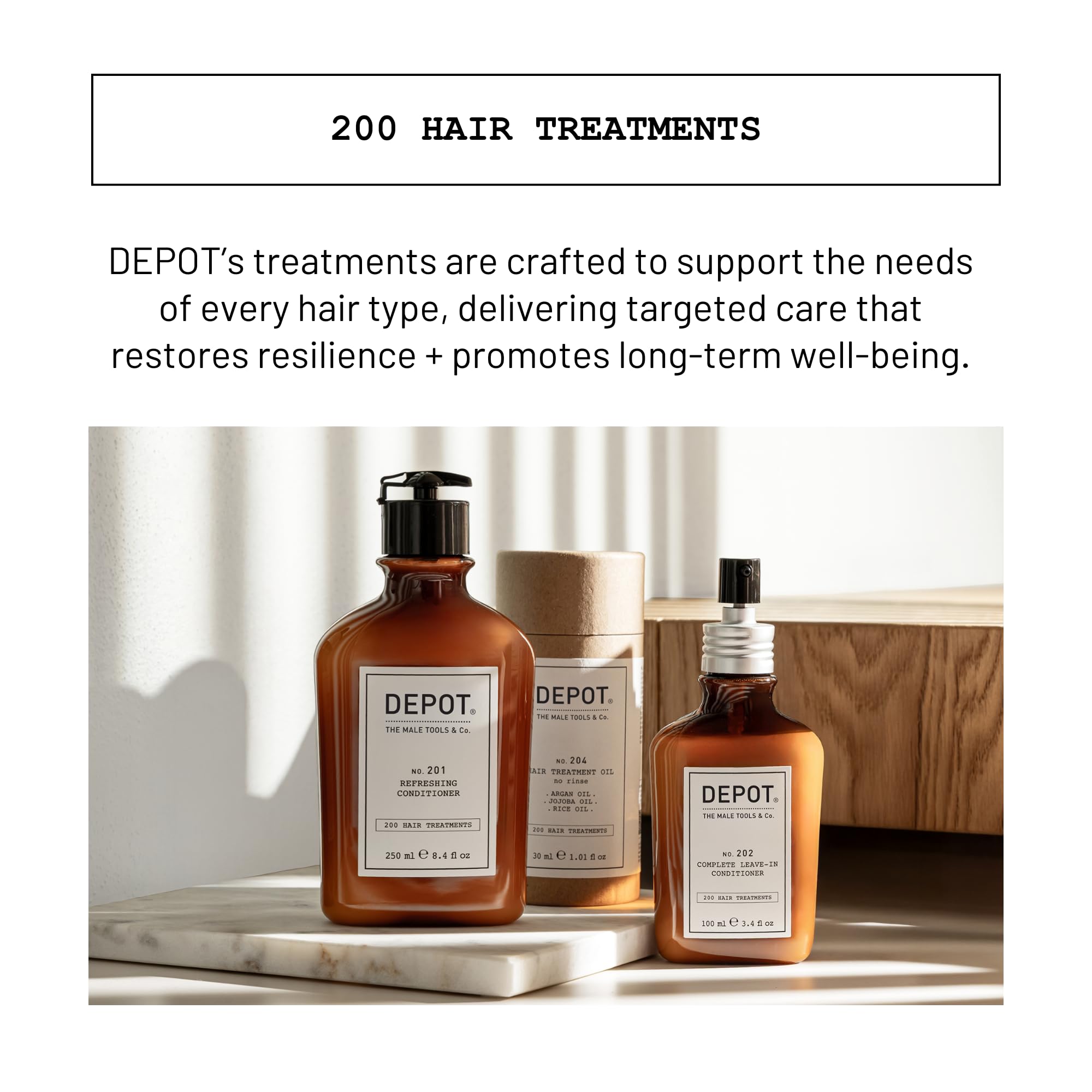 DEPOT No. 204 Hair Treatment Oil | Anti-Frizz Leave-In Oil, 1.01 Fl Oz