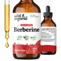 Wild & Organic Berberine Drops - Antioxidant Support - Liquid Berberine HCL 500mg - Add to Tea Supplement - Berberis Aristata Bark Extract - Pure, Vegan, Alcohol & Sugar-Free Tincture - 4 fl oz
