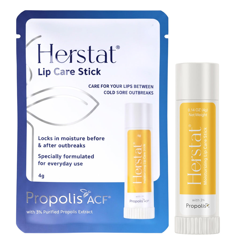 Herstat Daily Lip Balm | Use Between Cold Sore Outbreaks | 3% Propolis | Softens, Hydrates Coldsore Prone Lips