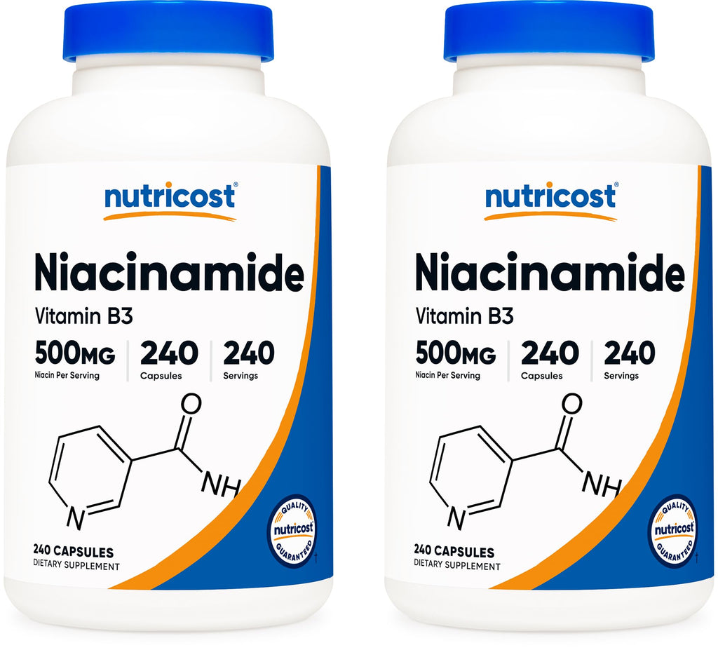 Nutricost Niacinamide (Vitamin B3) 500mg, 240 Capsules (2 Bottles)