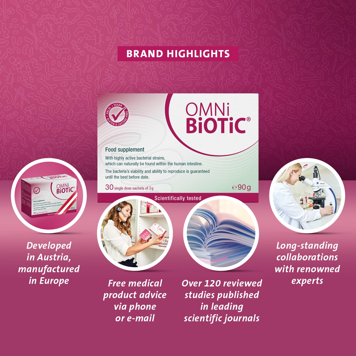OMNi BiOTiC metabolic | Balance in the Intestine | Highly Active Intestinal Bacteria | 30 Sachets | Powder | Vegetarian | Gluten-Free | for Daily Use